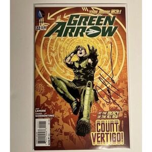 Green Arrow The New 52 #22 Signed By Jeff Lemire‎ With COA DC Comics